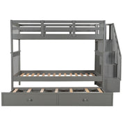 Stairway Bunk Bed With Storage And Guard Rail For Bedroom - R&R Furniture Gallery (Fountain Valley, CA)