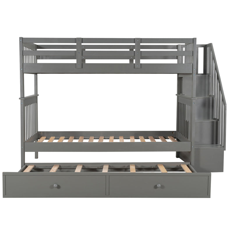 Stairway Bunk Bed With Storage And Guard Rail For Bedroom - R&R Furniture Gallery (Fountain Valley, CA)