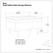 Shay - Large Square Coffee Table Storage Ottoman Mid-Century Style - R&R Furniture Gallery (Fountain Valley, CA)