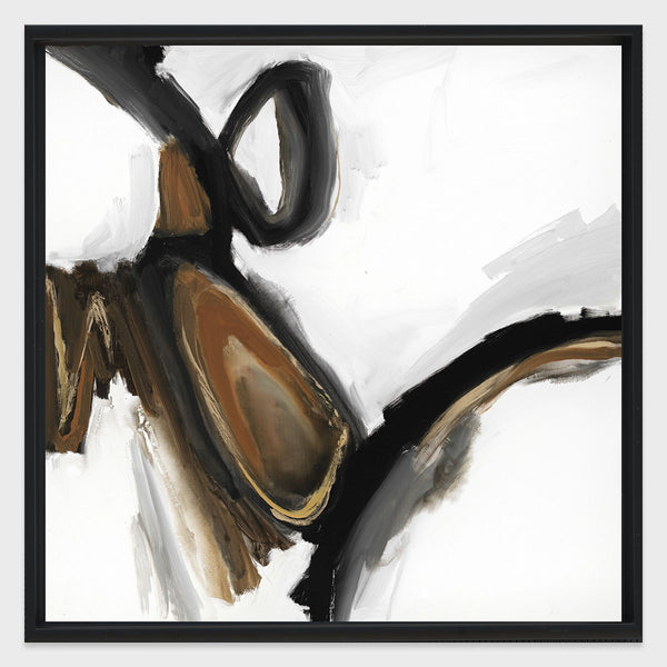 Black Smoke I - 48" x 48" Painting Art by Buddy Whitlock - Black / White