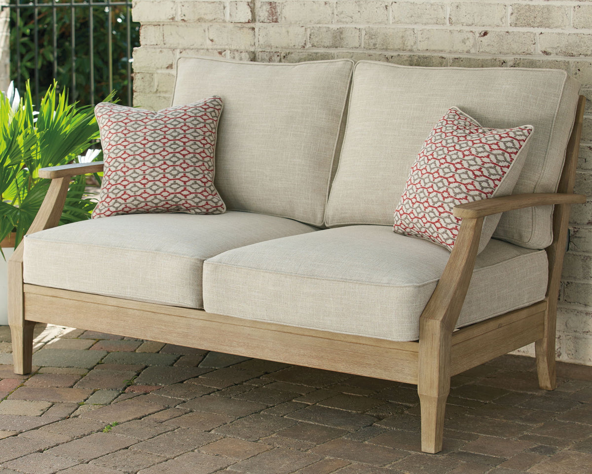 Clare View - Loveseat w/Cushion - Beige - R&R Furniture Gallery (Fountain Valley, CA)