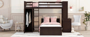 DreamHaus loft bed with stand-alone bed, shelves, desk, and wardrobe in a modern bedroom setting