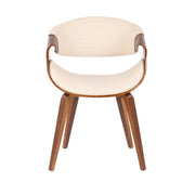 Lumi Source Symphony mid-century modern dining side chair with wooden legs and upholstered seat and back in a stylish design.