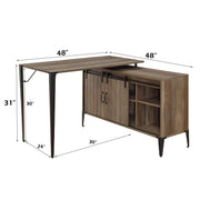 Zakwani - 48" Writing Desk With USB - Rustic Oak & Black - R&R Furniture Gallery (Fountain Valley, CA)