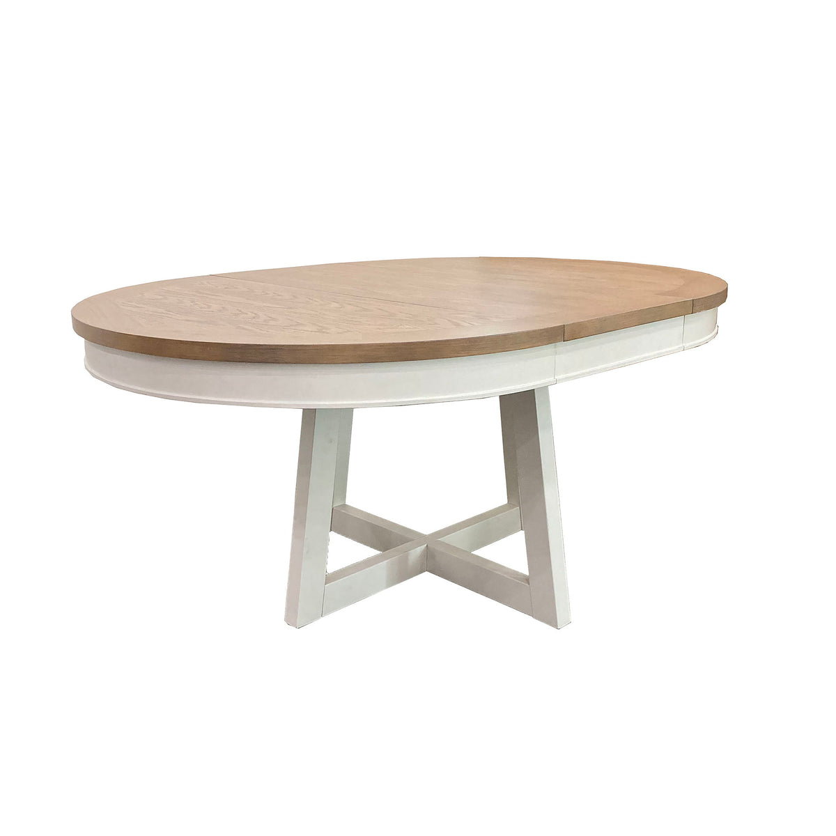 Americana Modern Dining - Round Extendable Dining Table And 4 Upholstered Chairs - Cotton