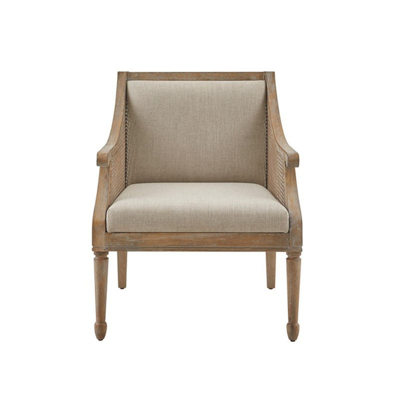 Transitional Cane Accent Armchair And Back Cushion - Natural - R&R Furniture Gallery (Fountain Valley, CA)