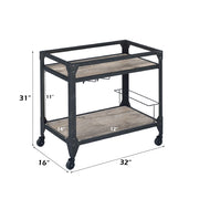 Jorgensen - Serving Cart - Rustic Oak & Charcoal - R&R Furniture Gallery (Fountain Valley, CA)