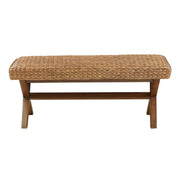 Bench With Water Hyacinth Seat - Brown - R&R Furniture Gallery (Fountain Valley, CA)