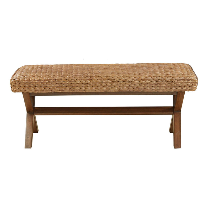 Bench With Water Hyacinth Seat - Brown - R&R Furniture Gallery (Fountain Valley, CA)