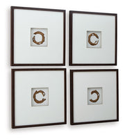 Dallbourne - Wall Art Set (Set of 4) - White / Gold Finish - R&R Furniture Gallery (Fountain Valley, CA)