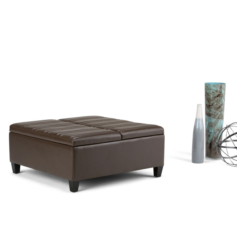 Ellis - Coffee Table Storage Ottoman Contemporary Design - R&R Furniture Gallery (Fountain Valley, CA)