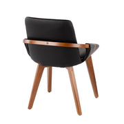 Lumi Source Cosmo mid-century side chair with wooden legs and upholstered seat, modern design for stylish living spaces.