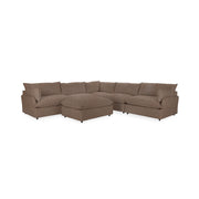 Classic Home Caplan 6-piece modular sectional with ottoman, 2-piece living room set, featuring plush cushions and modern design.