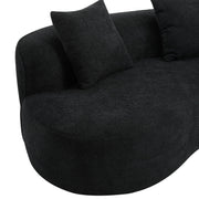 Elegant curved sectional sofa by Noble House with plush foam cushions, showcasing a stylish stationary sofa design.