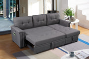 Ashlyn - Reversible Sleeper Sectional Sofa With Storage Chaise, USB Charging Ports And Pocket - R&R Furniture Gallery (Fountain Valley, CA)