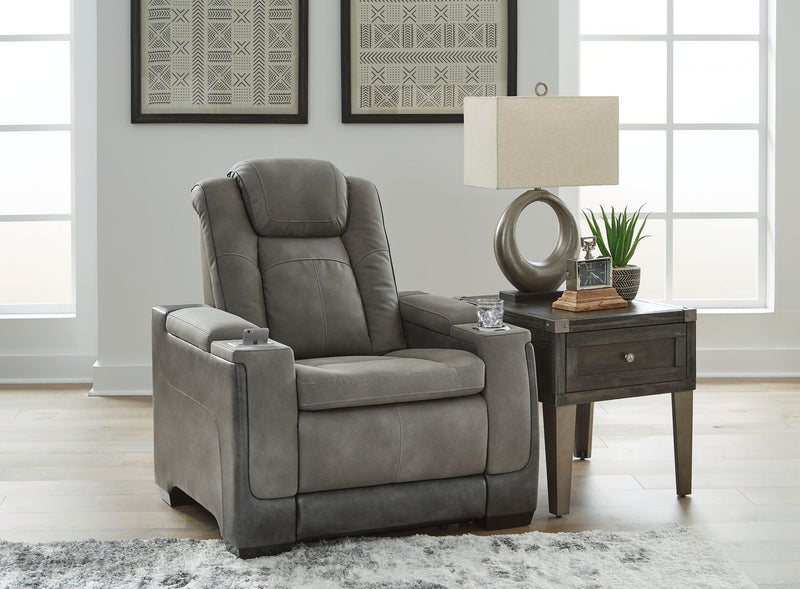Next-Gen Durapella - Pwr Recliner/Adj Headrest - R&R Furniture Gallery (Fountain Valley, CA)