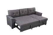 Ashlyn - Reversible Sleeper Sectional Sofa With Storage Chaise, USB Charging Ports And Pocket - R&R Furniture Gallery (Fountain Valley, CA)
