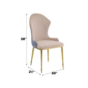 Caolan - Side Chair (Set of 2) - Tan, Lavender Fabric & Gold - R&R Furniture Gallery (Fountain Valley, CA)