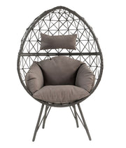 Aeven - Patio Lounge Chair - Light Gray Fabric & Black Wicker - R&R Furniture Gallery (Fountain Valley, CA)
