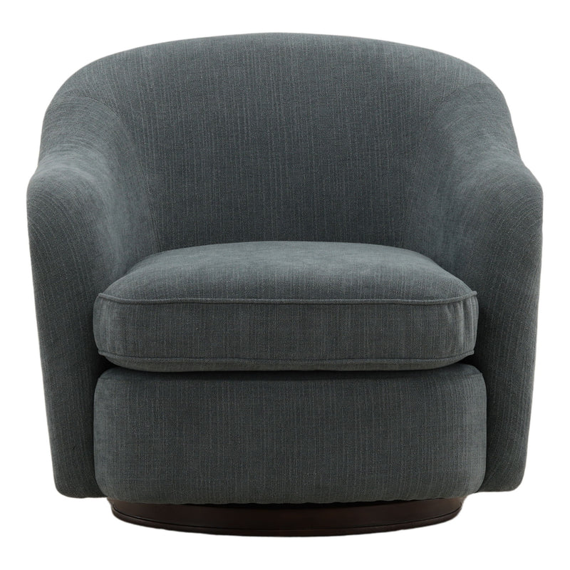 Lili - Swivel Chair - Blue And Dark Brown