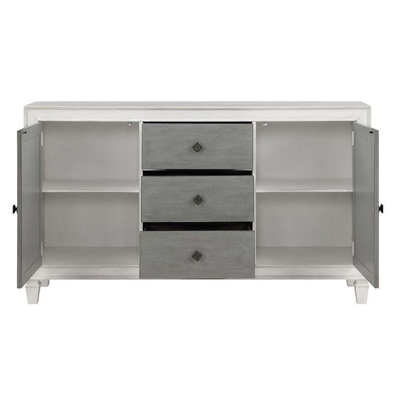 Katia - Server - Rustic Gray & Weathered White - R&R Furniture Gallery (Fountain Valley, CA)