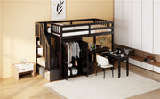 Loft Bed With Stairs, Bookshelf, Drawers, Desk & Wardrobe, Space Saving Multifunctional Furniture - R&R Furniture Gallery (Fountain Valley, CA)