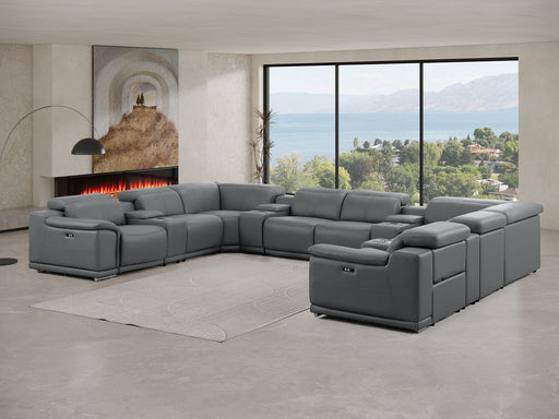 2679 - 12-Piece U-Shaped Power Reclining Sectional In Genuine Leather (4 Recliners) - R&R Furniture Gallery (Fountain Valley, CA)