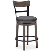 Caitbrook - UPH Swivel Barstool  - Gray - R&R Furniture Gallery (Fountain Valley, CA)