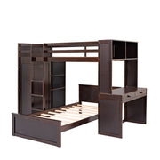 DreamHaus loft bed with stand-alone bed, shelves, desk, and wardrobe, showcasing a multi-functional space-saving bedroom furniture.