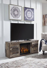 Derekson - TV Stand With Electric Fireplace - Multi Gray - R&R Furniture Gallery (Fountain Valley, CA)