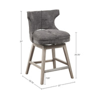 360 Degree Swivel Counter Stool With Silver Detailing - R&R Furniture Gallery (Fountain Valley, CA)