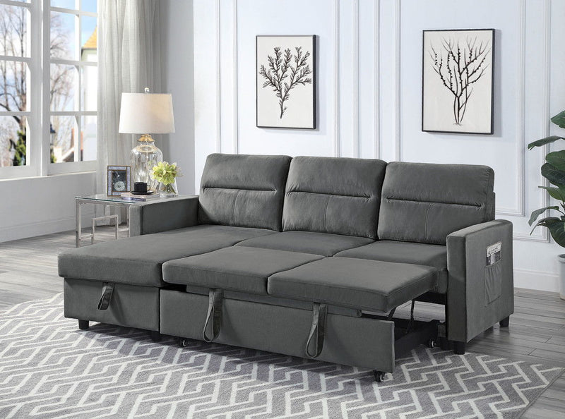 Ivy - Reversible Sleeper Sectional Sofa With Storage Chaise And Side Pocket - R&R Furniture Gallery (Fountain Valley, CA)