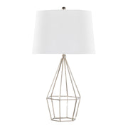 Pair of Lumi Source Diana contemporary table lamps with polished nickel bases and black satin shades, set of 2 for modern decor.