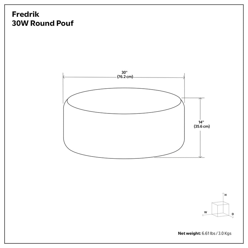 Fredrik - Round Pouf - Black - R&R Furniture Gallery (Fountain Valley, CA)