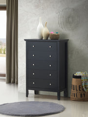 Glory Furniture Primo accent chest with a sleek wood finish and modern design, featuring a single drawer and storage cabinet.