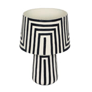 Minori - Striped Papier Mache Table Lamp - Black - R&R Furniture Gallery (Fountain Valley, CA)