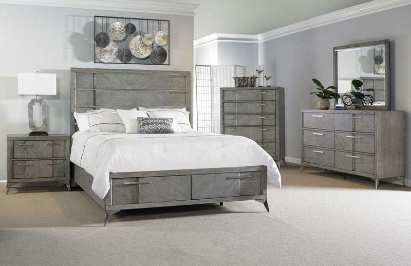 Storage Bed With Bookmatched Veneer - R&R Furniture Gallery (Fountain Valley, CA)