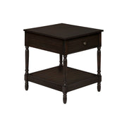 8th Street walnut accent table with two-tier square design, traditional style, showcasing a sturdy wood construction and elegant finish.