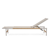 Hargrove - Outdoor Patio Aluminun Chaise Lounge, Outdoor Mesh Seat - Natural / Silver - R&R Furniture Gallery (Fountain Valley, CA)