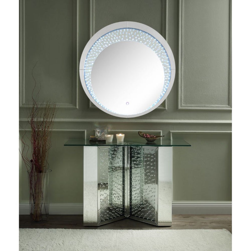 Nysa - 45" X 32" Console Table - Mirrored & Faux Crystals - R&R Furniture Gallery (Fountain Valley, CA)