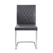 Ansonia - Side Chair (Set of 2) - Gray Synthetic Leather & Chrome - R&R Furniture Gallery (Fountain Valley, CA)