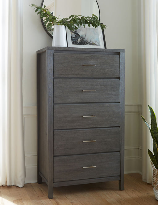 Nevis Five Drawer Chest in Sharkskin (2024) - R&R Furniture Gallery (Fountain Valley, CA)