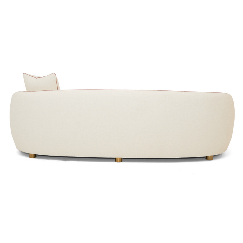 Winfree Modern Off White + Coral Fabric 3-Seater Sofa — view 4