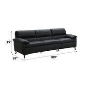 Eilene - Sofa - Black Top Grain Leather - R&R Furniture Gallery (Fountain Valley, CA)