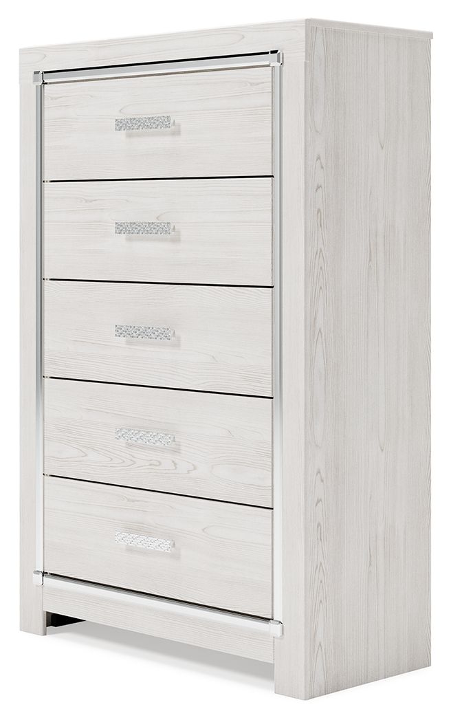 Altyra - Five Drawer Chest - White - R&R Furniture Gallery (Fountain Valley, CA)