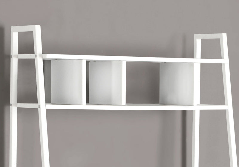 Computer Desk For Home Office, Laptop, Leaning, Storage Shelves, Contemporary & Modern - White - R&R Furniture Gallery (Fountain Valley, CA)