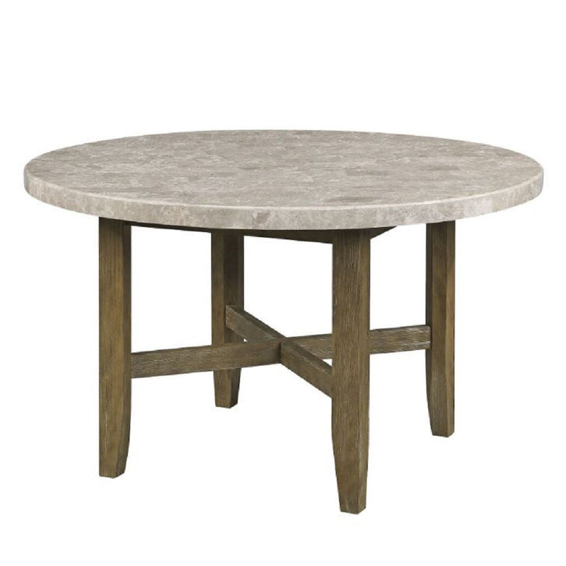 Karsen - Dining Table With Marble Top - Natural Marble Top & Rustic Oak - R&R Furniture Gallery (Fountain Valley, CA)