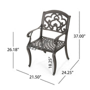 Cast Aluminum Dining Chair With Hand Crafted Details - Copper - R&R Furniture Gallery (Fountain Valley, CA)