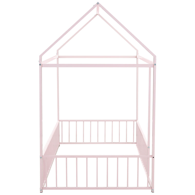 Metal Bed House Bed Frame With Fence - R&R Furniture Gallery (Fountain Valley, CA)