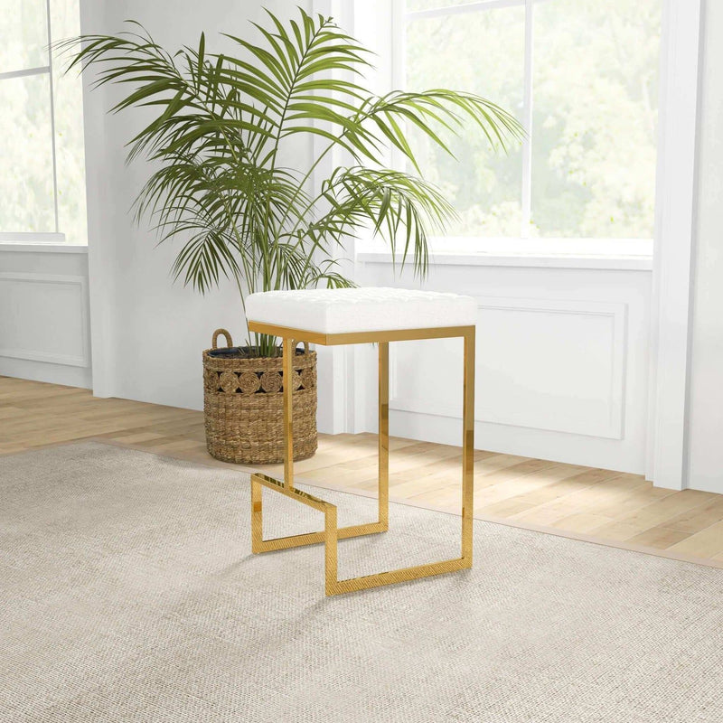 Joel - Mid Century Modern Luxury Upholstered Stool - R&R Furniture Gallery (Fountain Valley, CA)